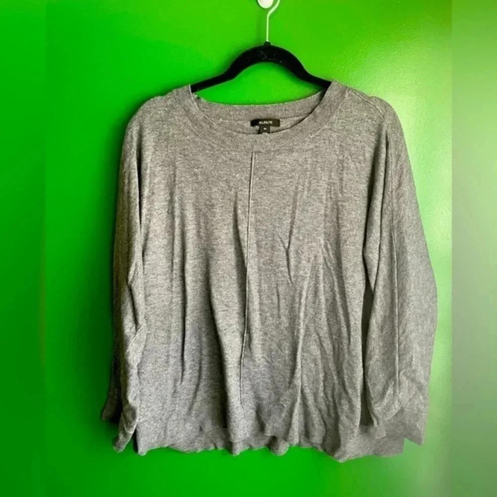 Alfani Womens Plus Size Long Sleeve Heather Gray Shirt 2x EUC!
